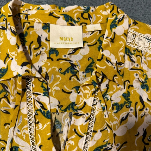 Anthropologie Maeve Janie Flounced Peasant Blouse - Picture 4 of 4